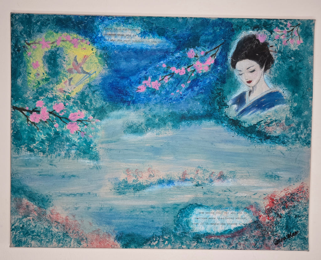"Becoming Seen" original artwork on canvas 46x35cm