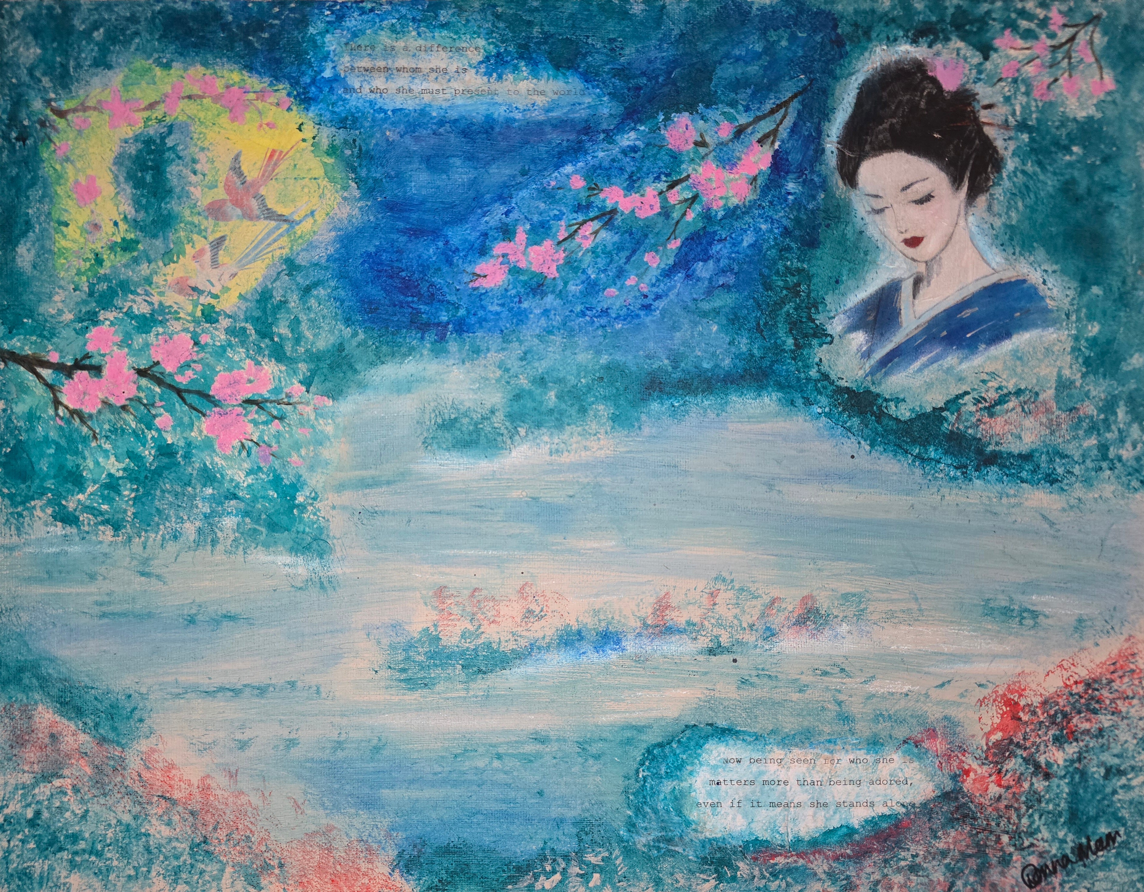"Becoming Seen" original artwork on canvas 46x35cm