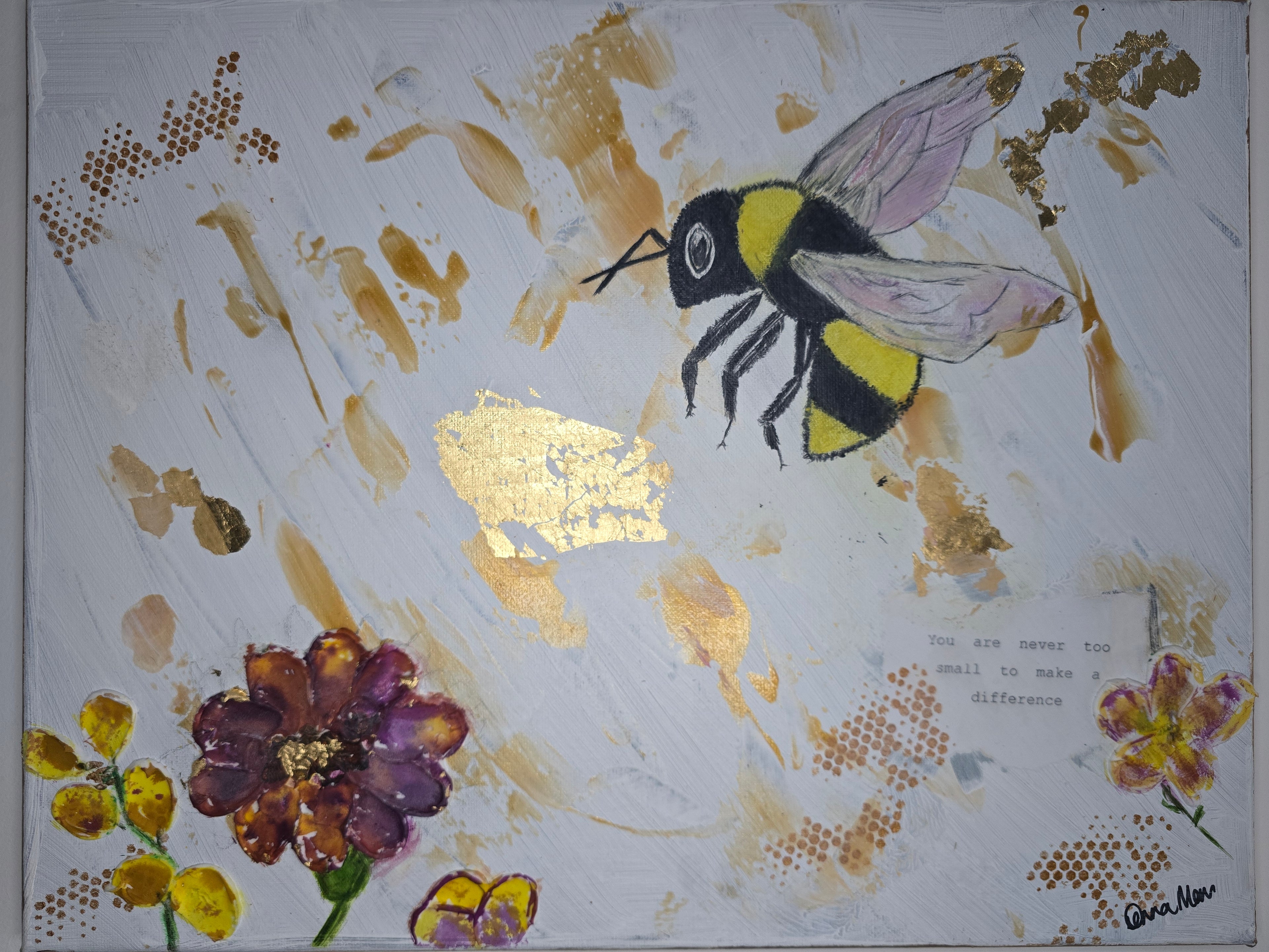 "Never Too Small" Original artwork on canvas 46x35cm
