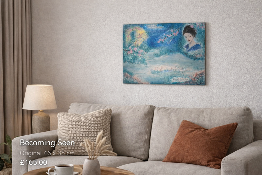 "Becoming Seen" original artwork on canvas 46x35cm