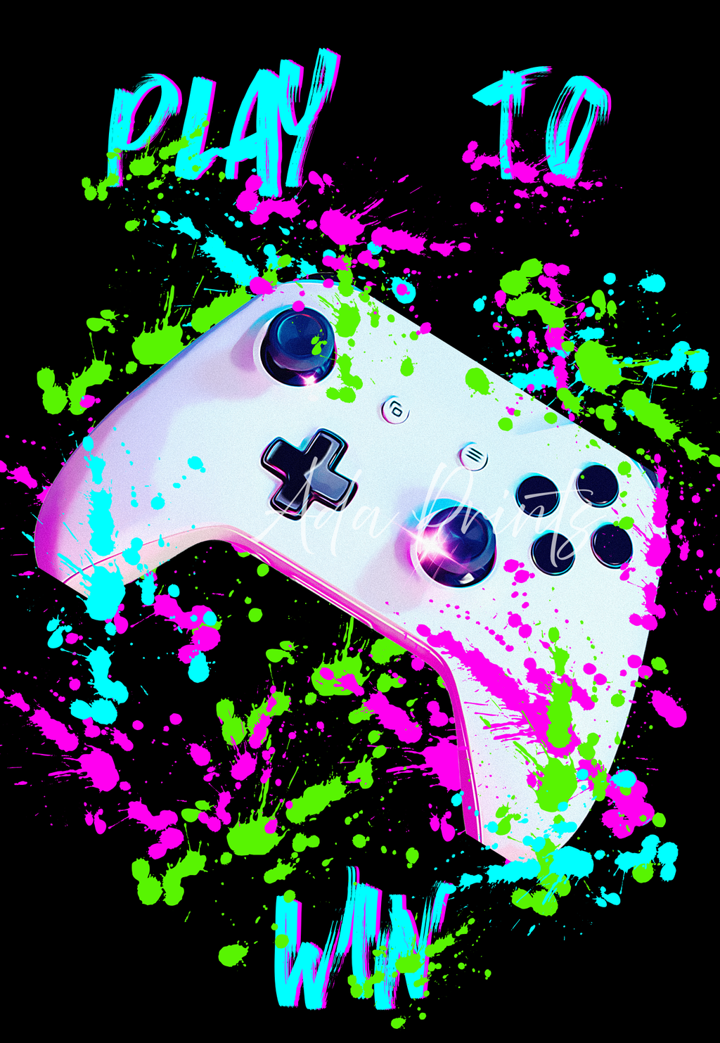 Neon Gamer Wall Art Prints Set of 3 - Personalised Gaming Room Decor