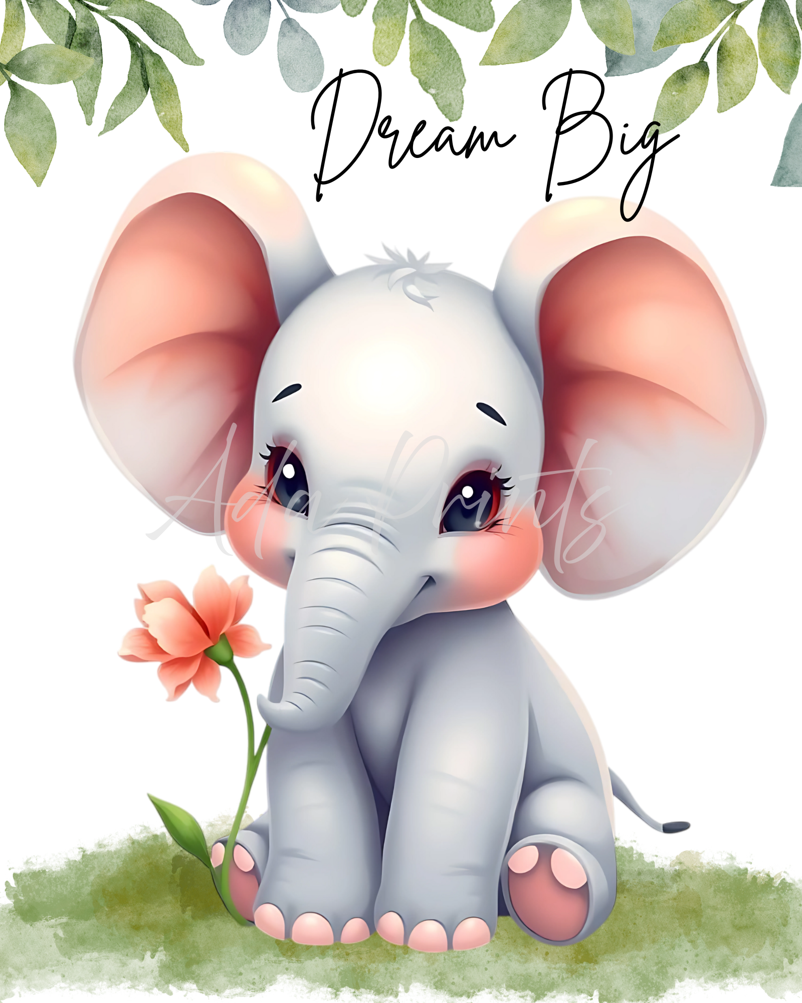Safari Animal Nursery Prints Set of 3 UK - Dream Big Stand Tall Be Brave