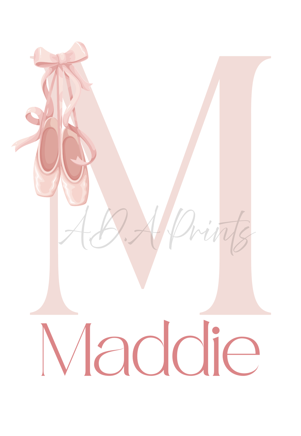 Ballet Themed Personalised Name Print
