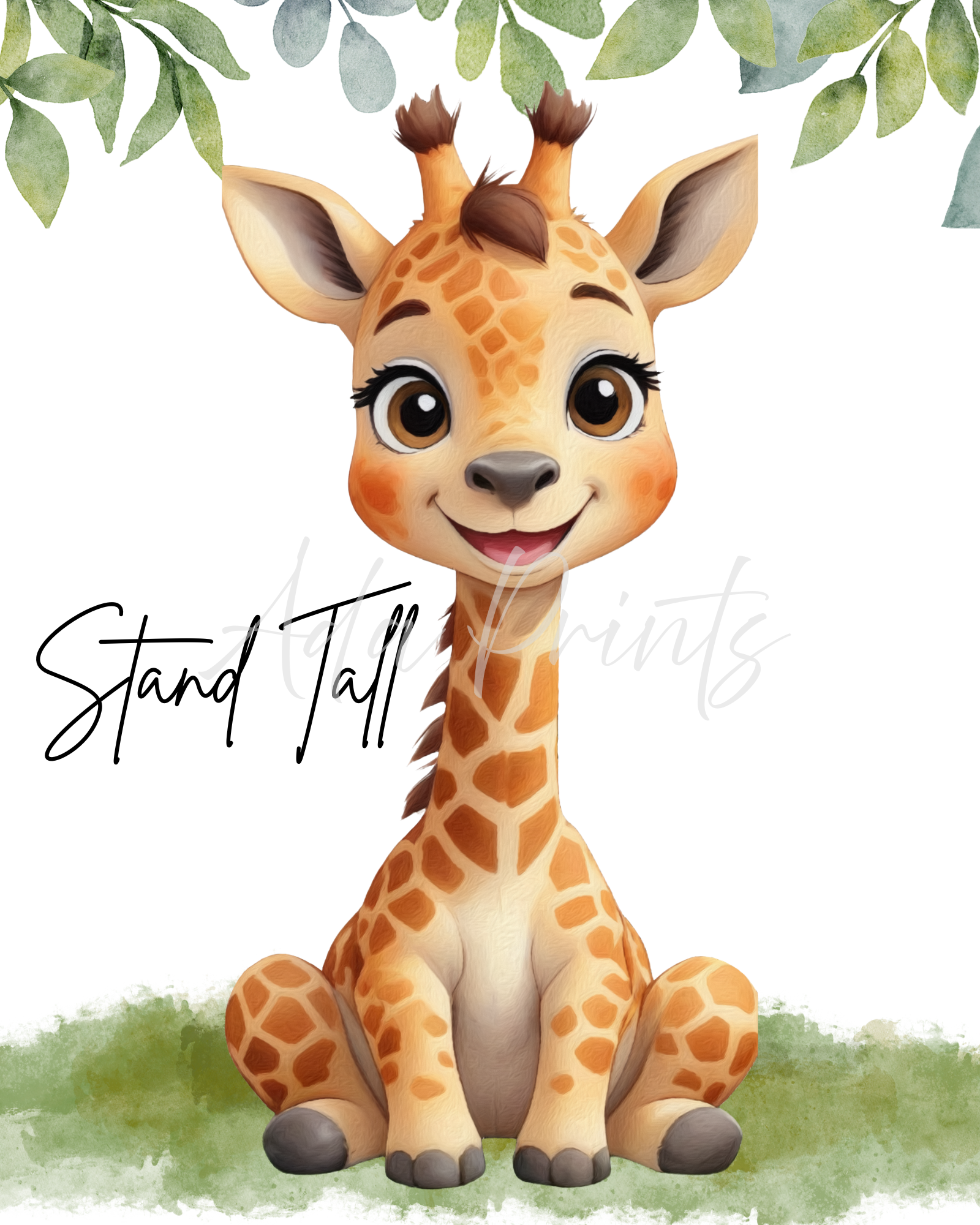 Safari Animal Nursery Prints Set of 3 UK - Dream Big Stand Tall Be Brave