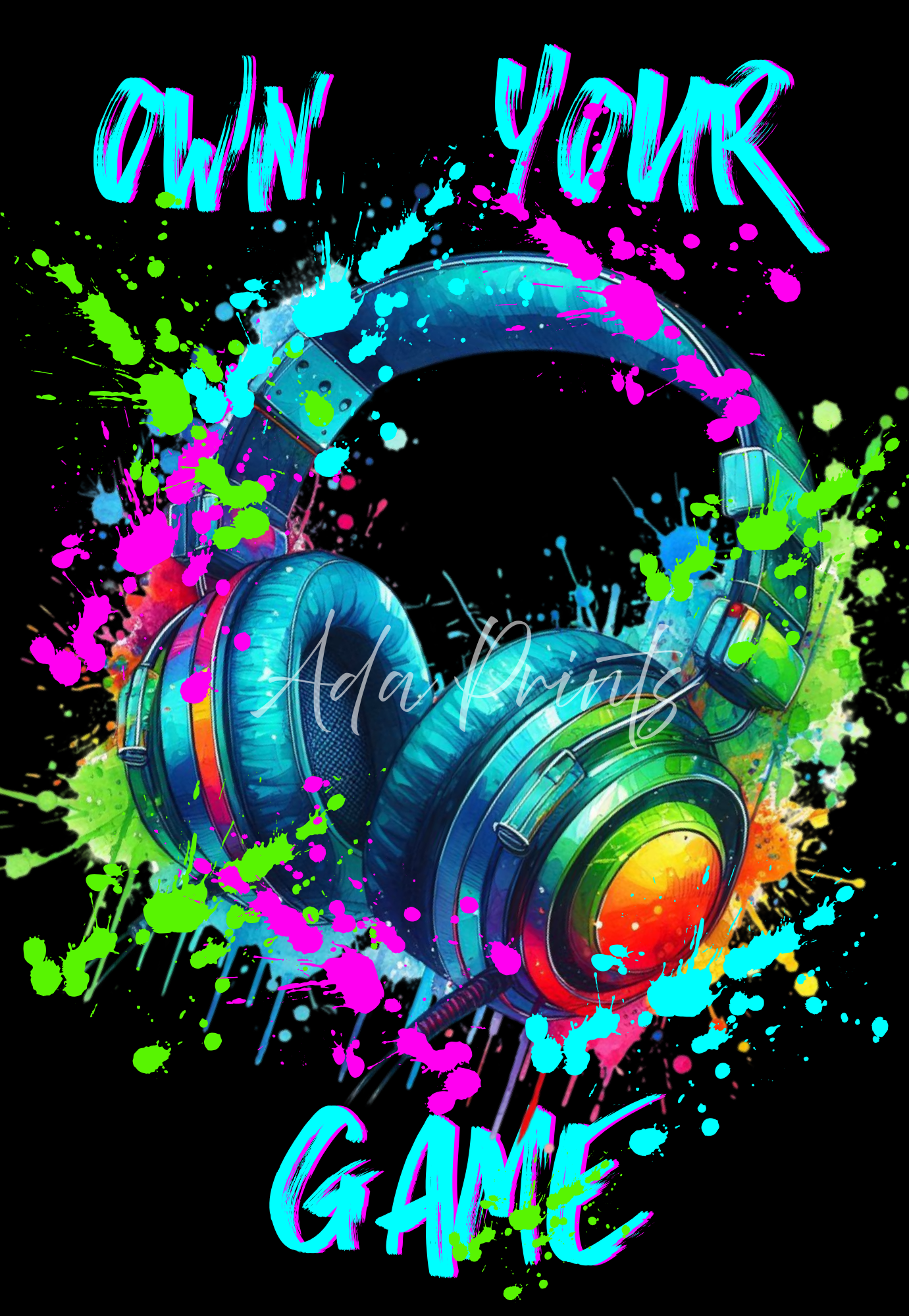 Neon Gamer Wall Art Prints Set of 3 - Personalised Gaming Room Decor