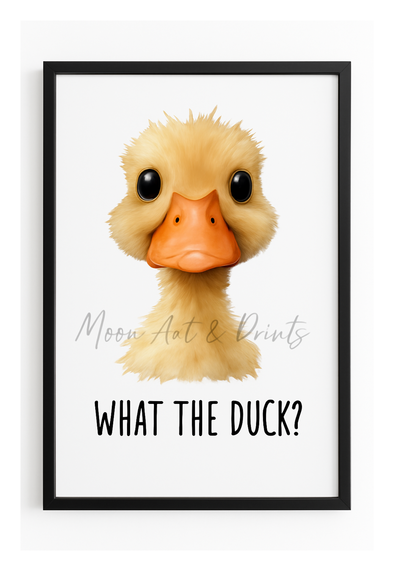 Funny duck print wall art - What the Duck - Animals with Attitude collection