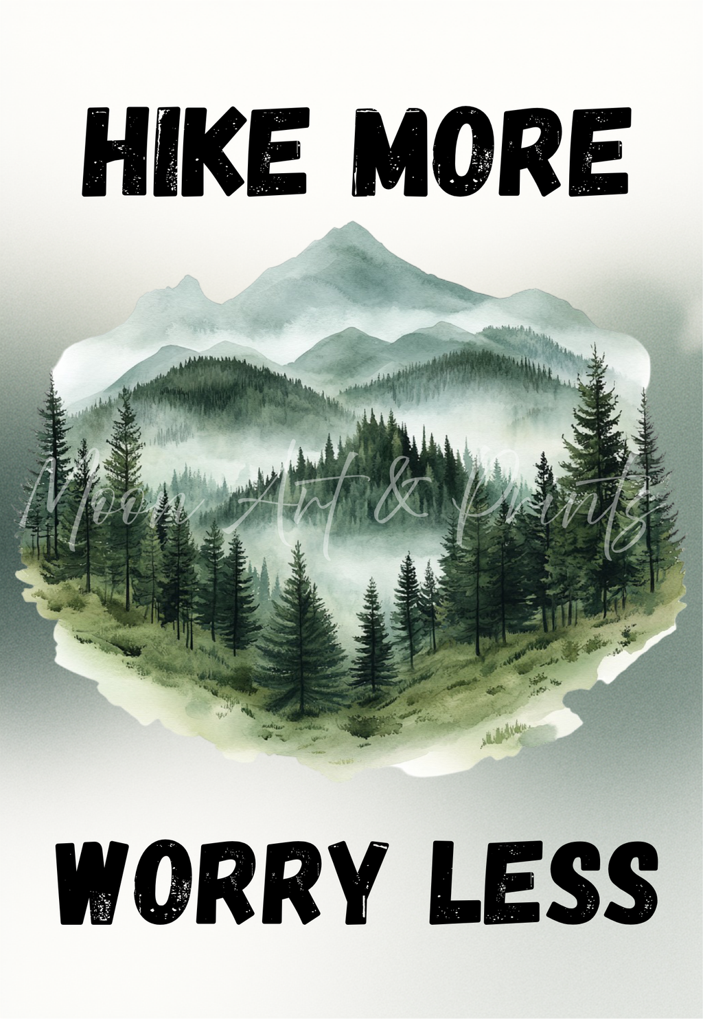 Nature inspired motivational wall art with mountain landscape