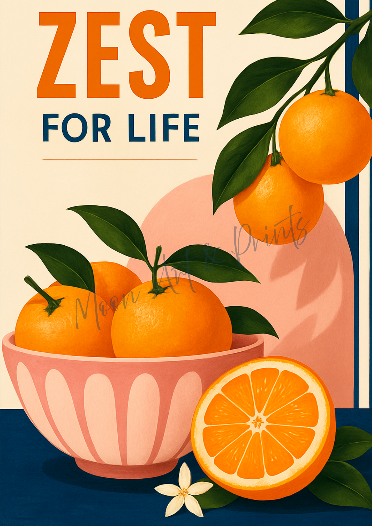 Zest For Life Orange Art Print