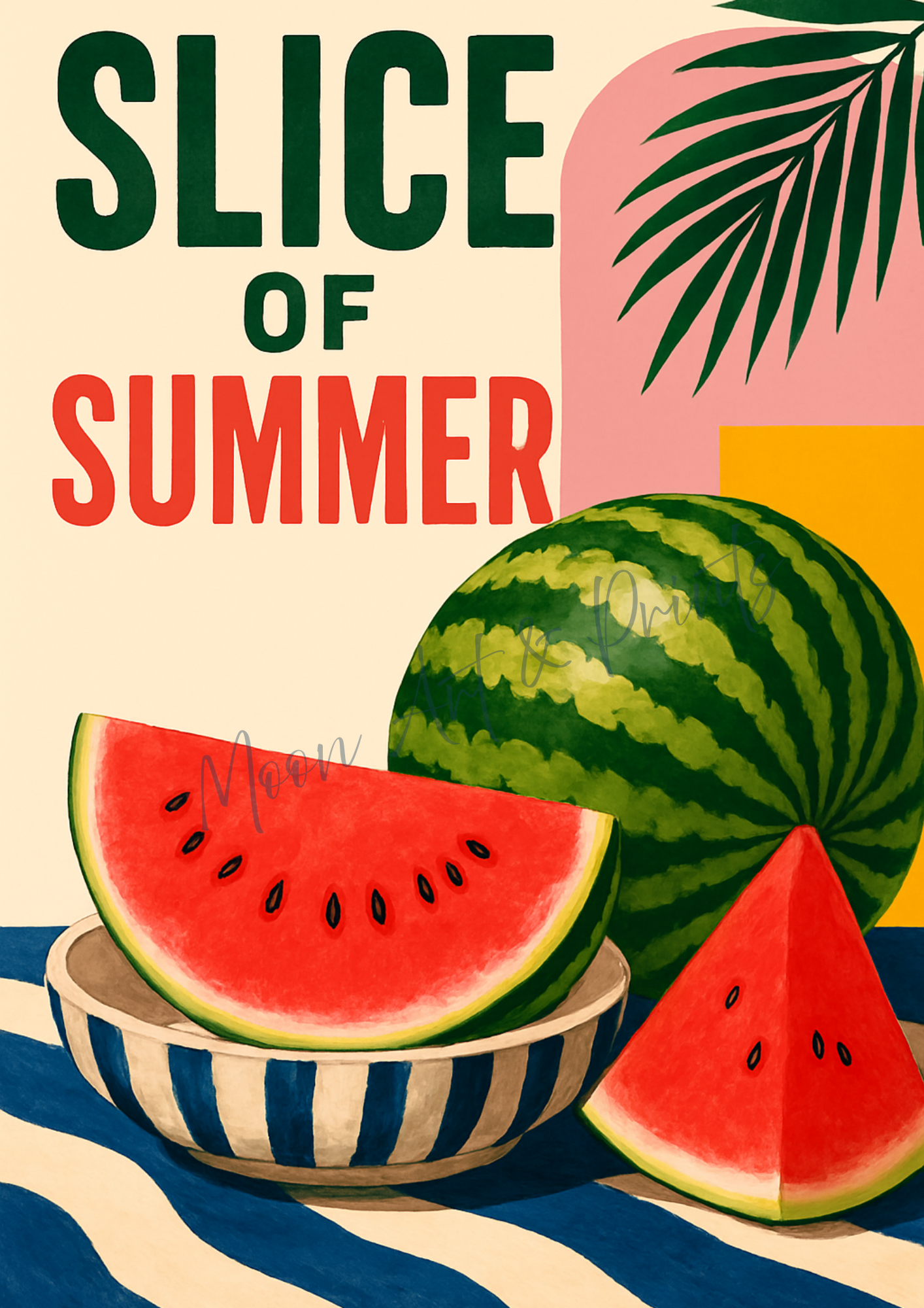 Slice Of Summer Watermelon Art Print